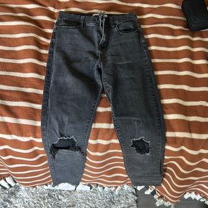 Grey high rise skinny jeans